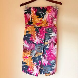 Banana Republic Silk Tropical Strapless Dress, Size 4